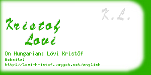 kristof lovi business card